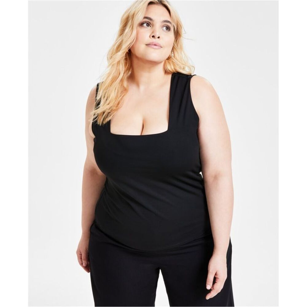 bar III Womens Plus Size Square Tank Top, NWT